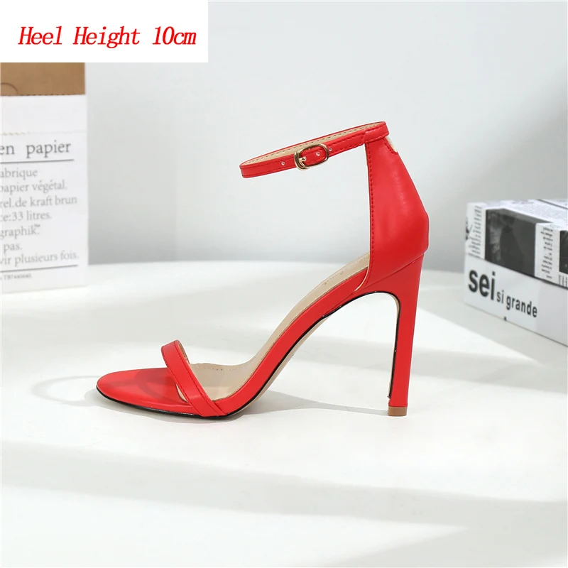 Heel Height 10cm Г. Женские босоножки на высоком каблуке 10, 8, 6 см женские туфли с ремешками для стриптиза, большие размеры 33-43 туфли-лодочки телесного цвета на шпильке для стриптиза - Цвет: Heel Height 10cm