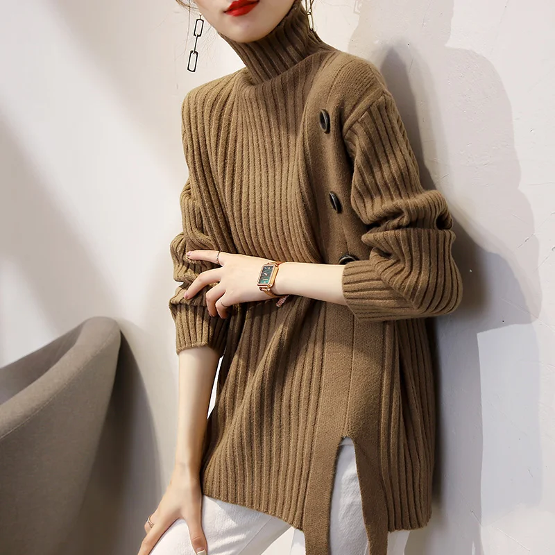 

New Women Sweater Pullover Female Knitting Overszie Sweaters Long Sleeve Girls Loose Elegant Knitted Thick Outerwear Plus Size