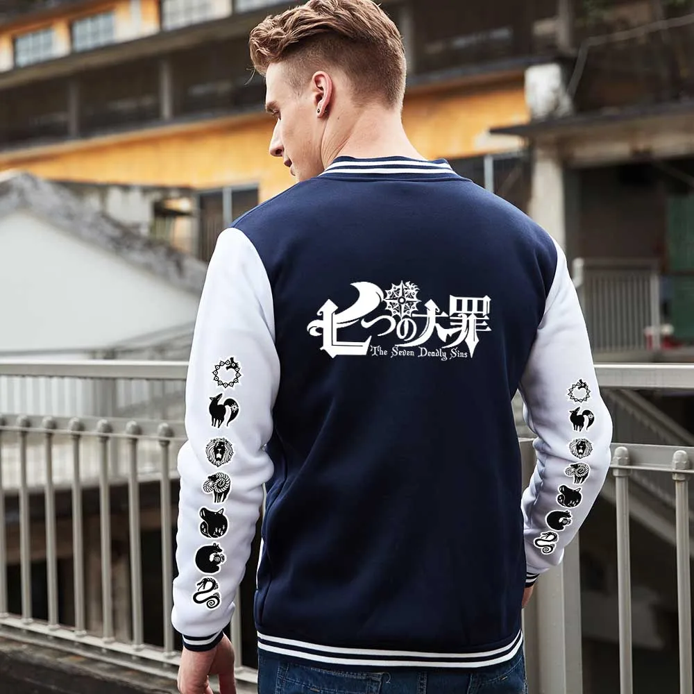 

Seven Deadly Sins Japanese Manga Women Kawaii Cartoon Nanatsu No Taizai Meliodas Graphic Coat Top Anime Fashion BaseBall Jacket