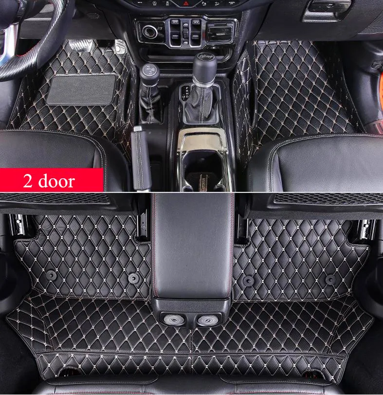 

High quality! Custom special car floor mats for Jeep Wrangler JL 2 door 2021-2018 durable waterproof carpets for Wrangler 2020