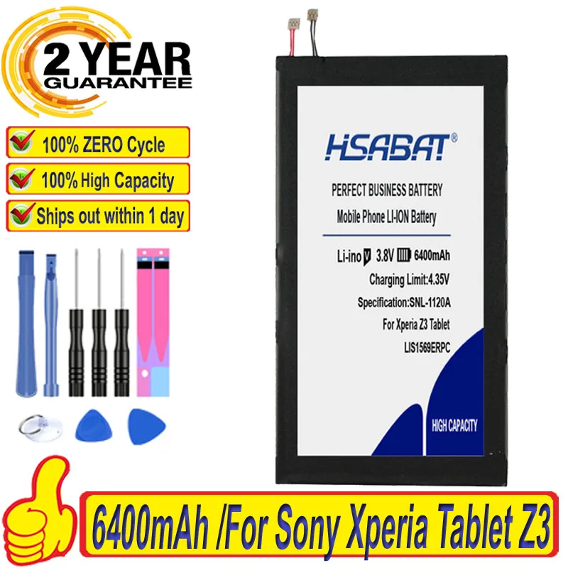 100% Оригинальный аккумулятор HSABAT 6400 мАч LIS1569ERPC для Sony Xperia Tablet Z3 Compact SGP611 SGP612 SGP621 |