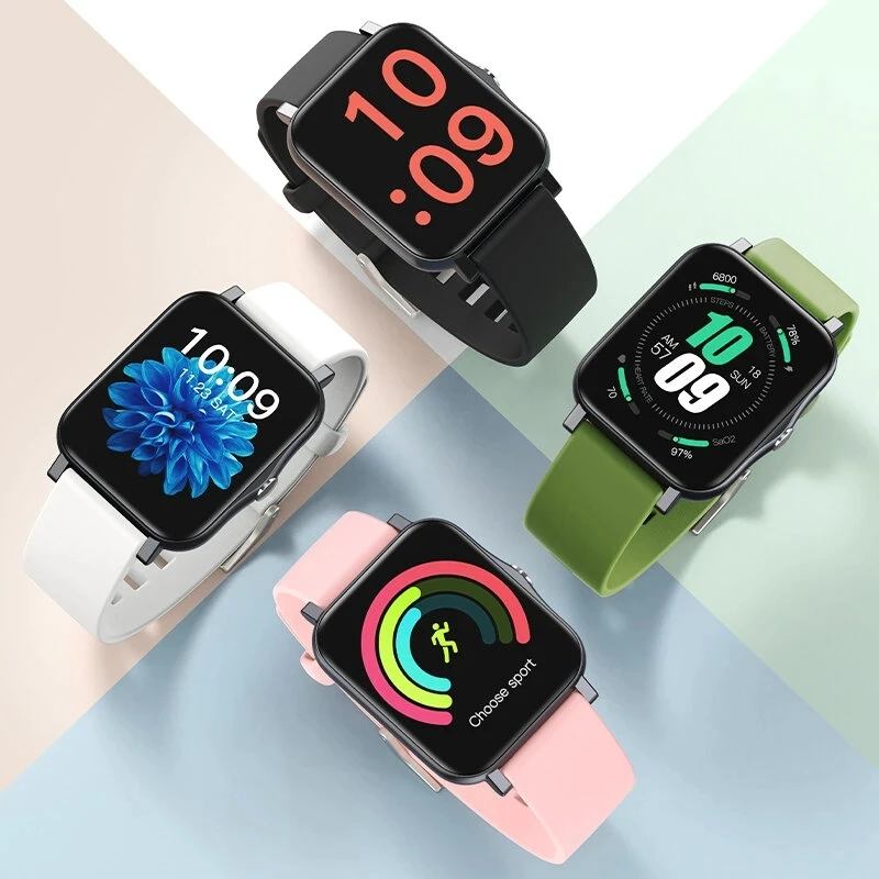 Smartver Grande de 1.7 Polegadas Relógio Inteligente à Prova Dágua com Monitor de Frequência Cardíaca e Temperatura Corporal Pulseira Esportiva Pulseiras inteligentes