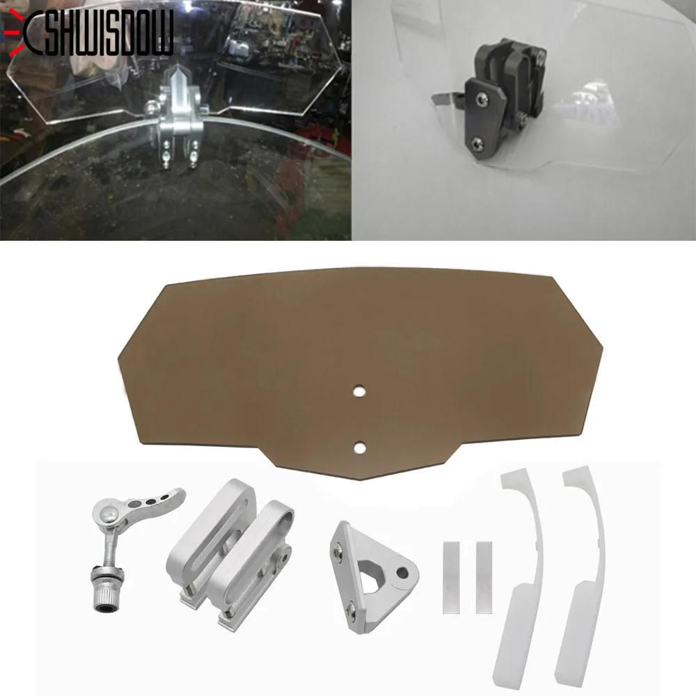 Motorcycle Windshield Airflow Adjustable Windscreen Extension Wind Deflector Unversal Decals For BMW Puig Honda yamaha | Автомобили и