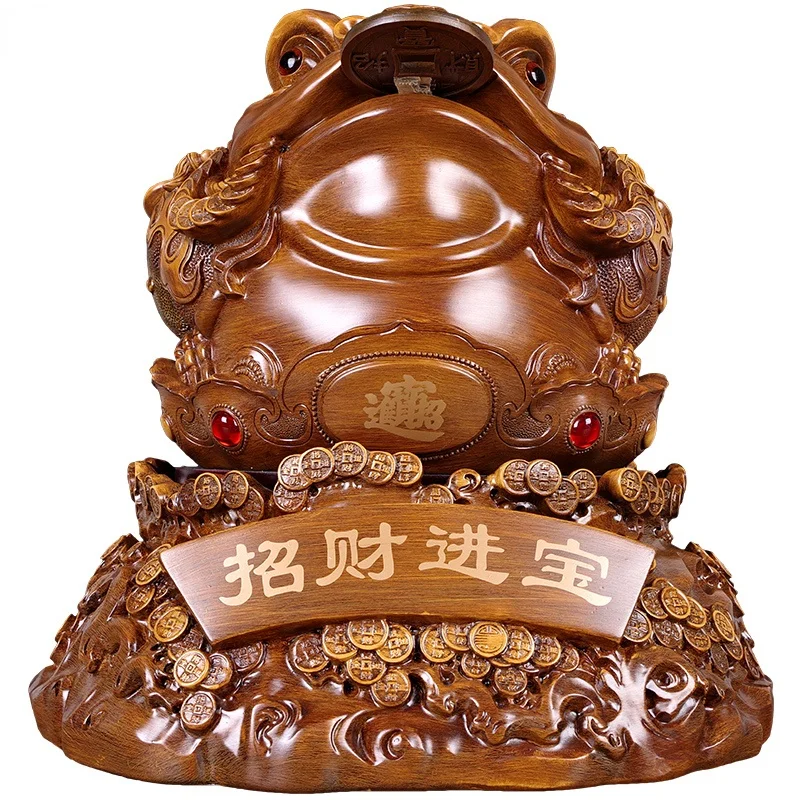 

Chinese Style Lucky Toad Money Plate Statue Resin Home Study Office Decoration Crafts Christmas Present Housewarming Gifts
