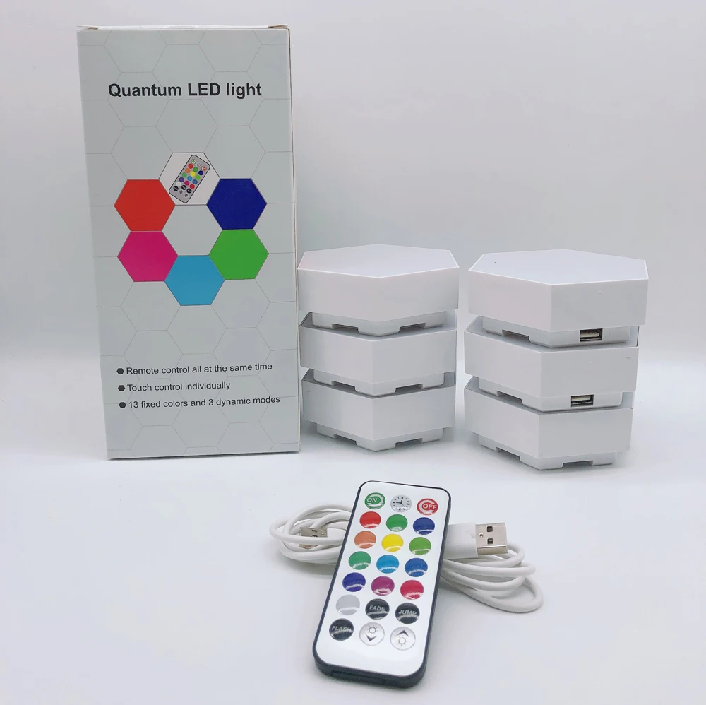 Креативный цветной RGB светильник с дистанционным управлением квантовая лампа в