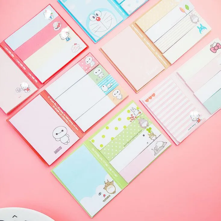 Kawaii Корейская мультяшная книга Baymax Doraemon Totoro N times Sticky Memo Note Book вкладка для