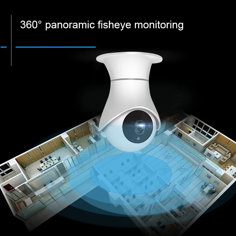 2MP Wifi камера IP безопасности с ночным видением двухсторонняя аудио 360 глаза 3D