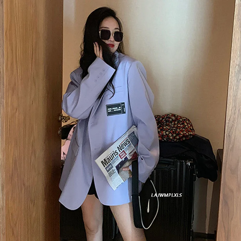 

Spring Casual Suit Jacket Women Korean Fashion Ladies Solid Casual Blazer Autumn New Harajuku Style Ladies Suit Coat