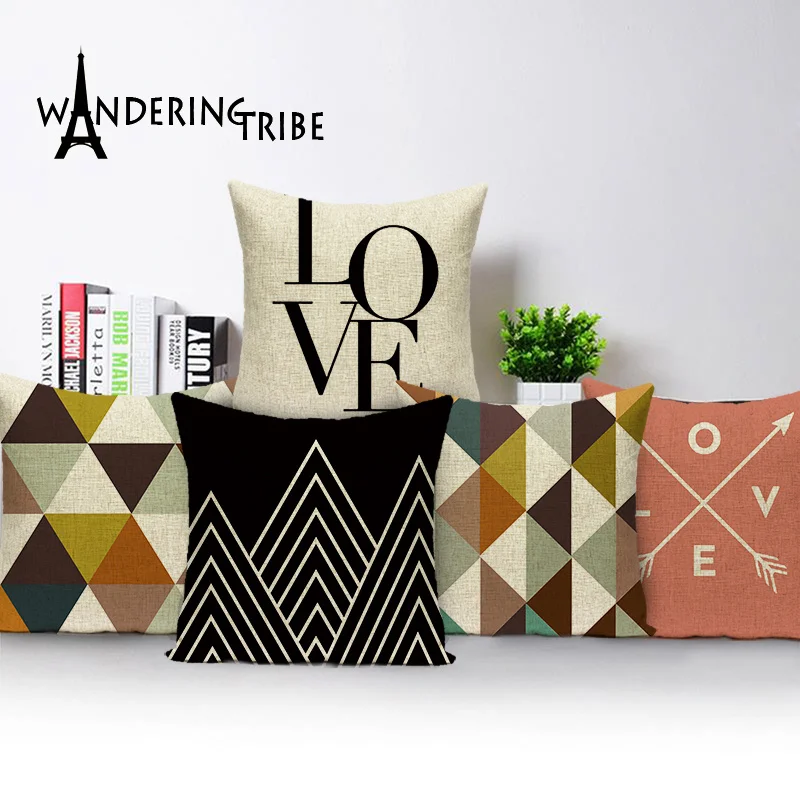 Наволочки с оленем лосем медведем слоном скандинавские геометрические стрелки