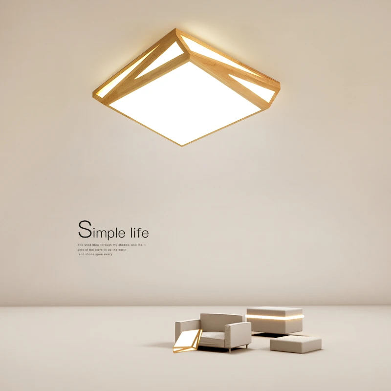 Реальные деревянные потолочные светильники Новый современный дизайн