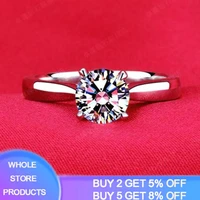 free sent certificate 100 original 925 silver 18k gold color ring luxury 8mm cubiz zircon engagement wedding rings for women