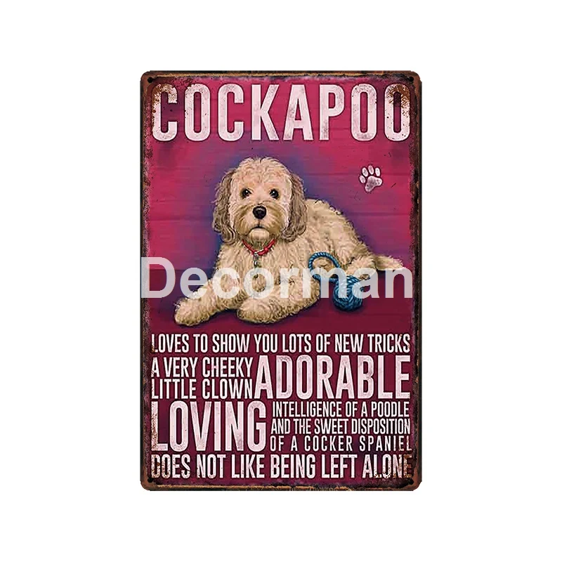 [DecorMan] Пользовательские Собака Кошка металлический знак WHIPPET лабрадоор COCKAPOD настенная живопись Декор LT-1980 - Цвет: GLA-5706