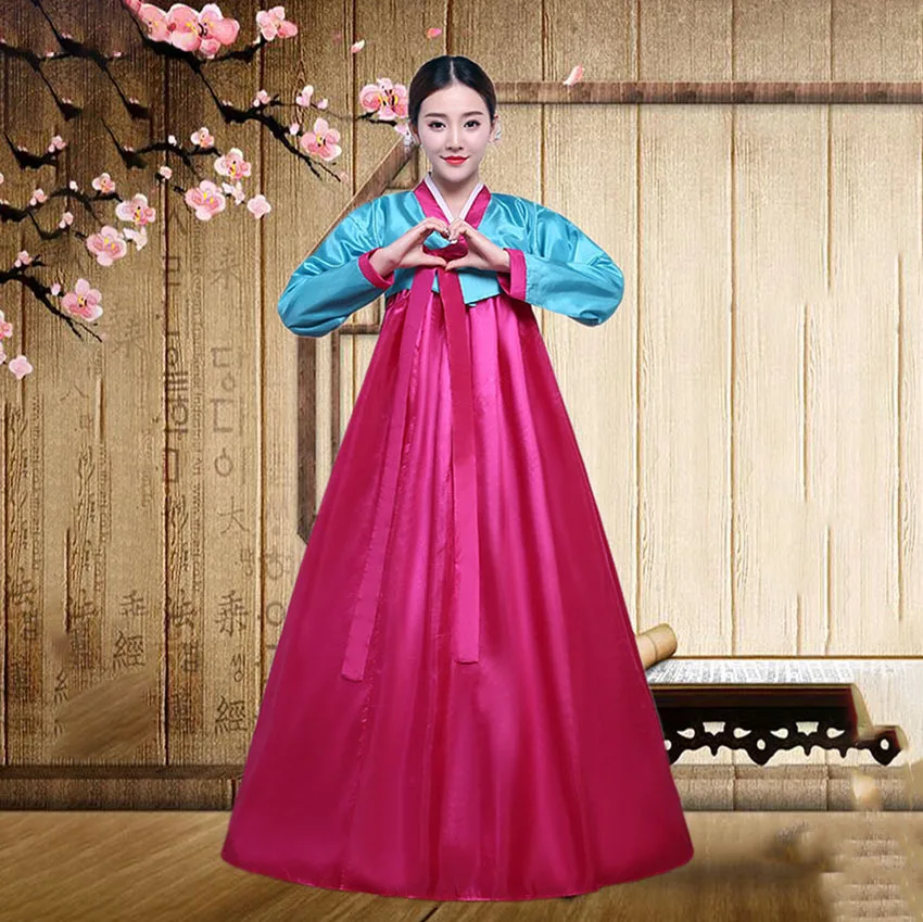 Женское кимоно Hanbok с V-образным вырезом традиционное корейское платье в стиле