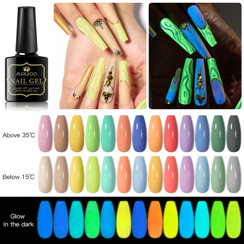 Светящийся гель для ногтей светящийся в темноте флуоресцентный неоновый