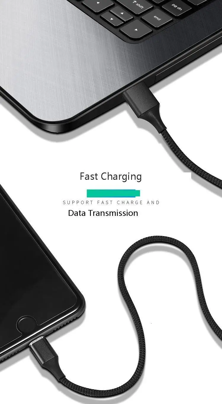Магнитный Micro USB кабель Vogek 3A для iPhone, samsung, Android, адаптер для быстрой зарядки, кабель для телефона, магнитный кабель для зарядки и передачи данных, провод 1 м