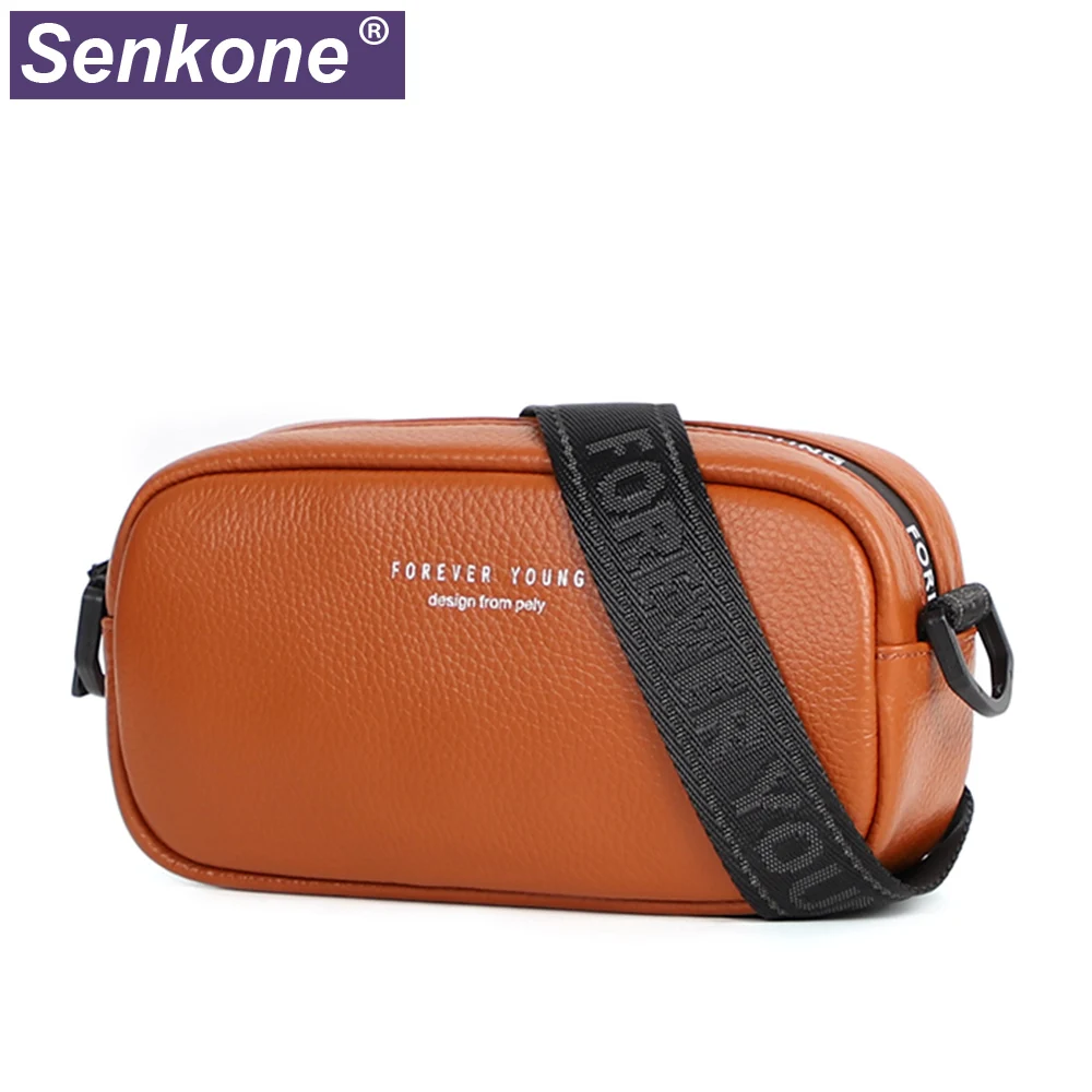 

Mini Bags Women 100% Genuine Leather Green Bag Wide Strap Leather Shoulder Bags Korean Style Girls Crossbody Bag Phone Purse