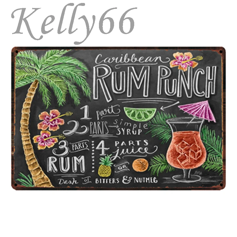 [Kelly66] коктейль Маргарита Карманный пивной металлический знак оловянный плакат