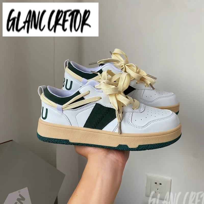 

Кроссовки женские с вулканизированной подошвой, винтажная Повседневная Студенческая обувь в стиле пэчворк, осень 2021