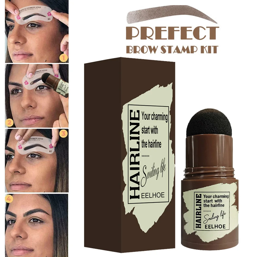 

One Step Brow Stamp Shaping Kit Hairline trimming Eyebrow powder repair Hairline retouching cosmetics Makeup tools
