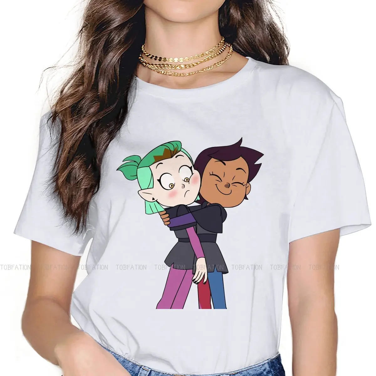 

Женская футболка с коротким рукавом Luz Amity, милые повседневные винтажные Топы большого размера с изображением домика Совы в стиле Харадзюку ...