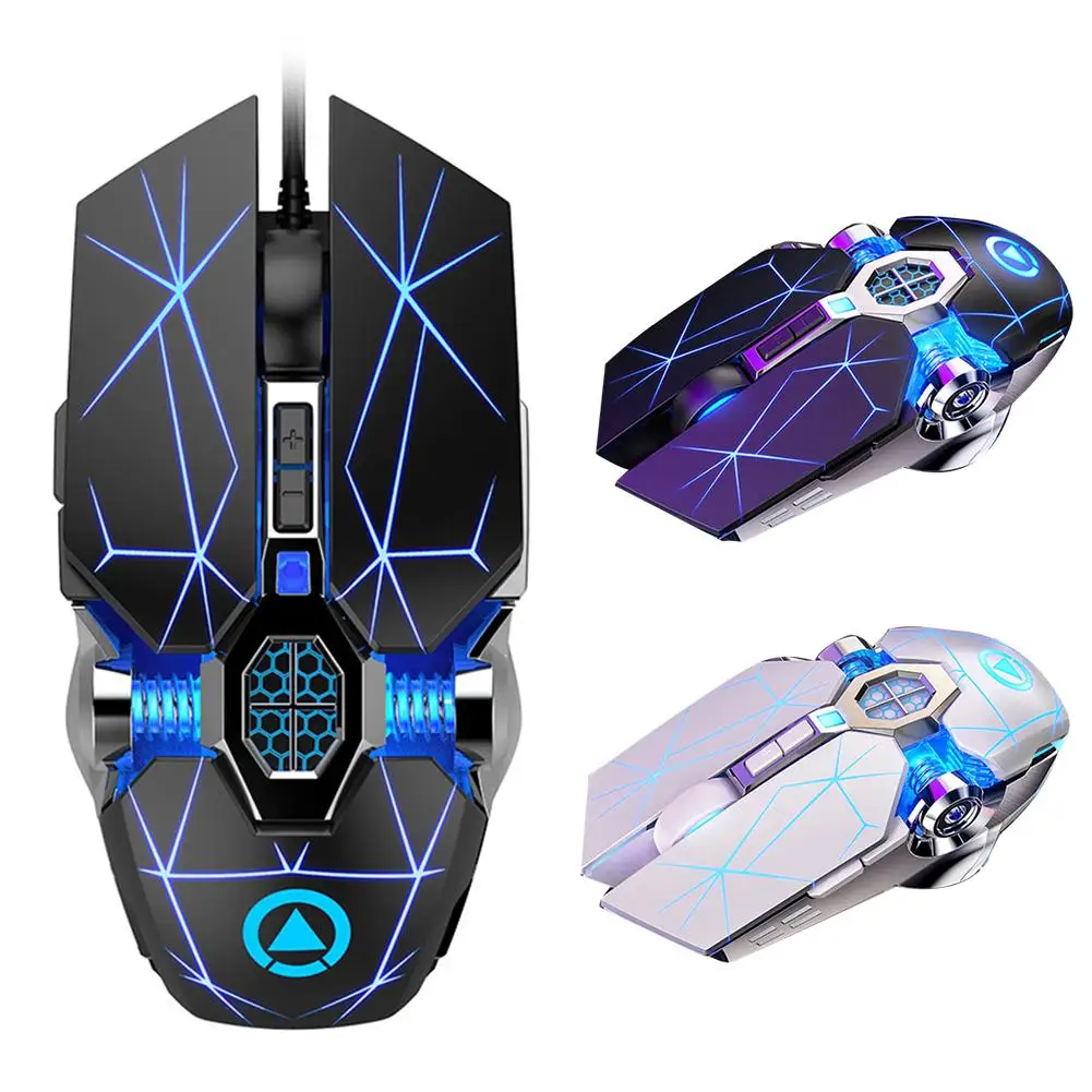

Wired Mechanical USB 7 Buttons DPI Adjustable LED Backlit Mute Gaming Mouse RGB Breathing Light Mice for PC Laptop