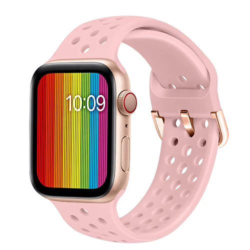 Pink Силиконовый ремешок для apple watch 4 band 44 мм 40 мм iWatch band 42 мм 38 мм спортивный браслет correa apple watch 4 3 2 1 Аксессуары - Цвет ремешка: Pink