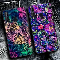 yndfcnb cool flower skull art phone case for samsung a51 01 50 71 21s 70 31 40 30 10 20 s e 11 91 a7 a8 2018