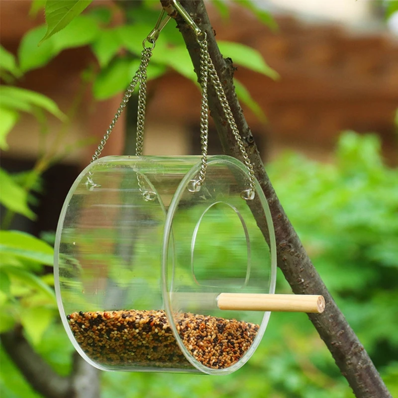 

Creative Cylindrical Hanging Bird Feeder Outdoor Balcony Simple Design Shape Crafts Ornaments Pet Feeding Supplies