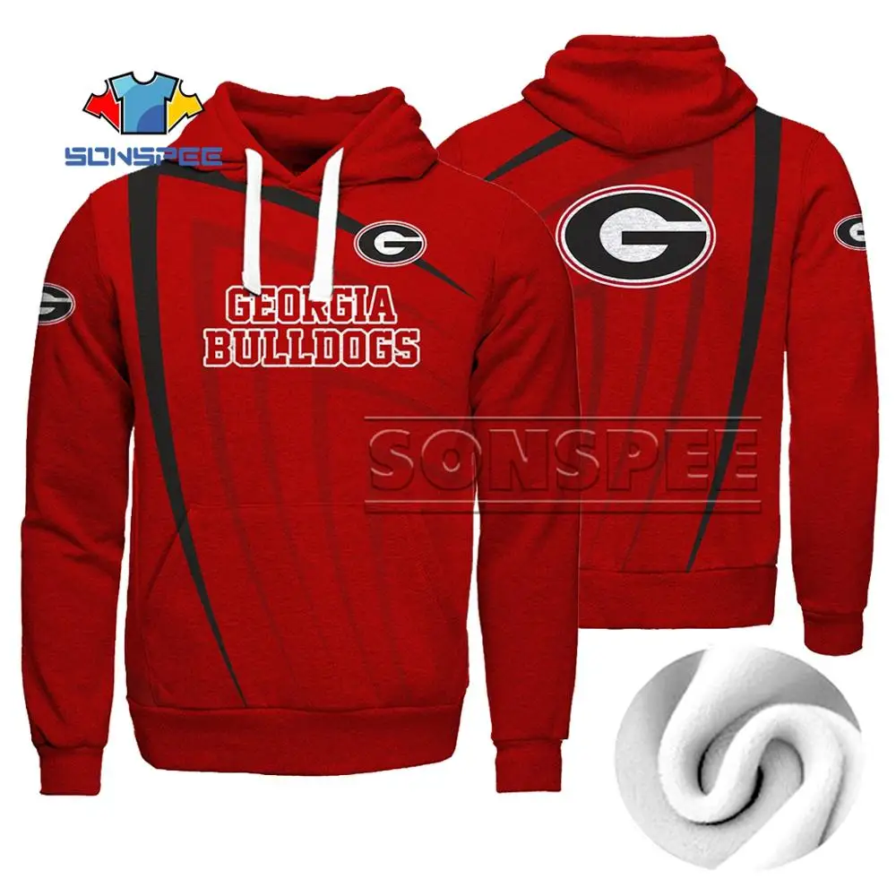 Мужская и Женская толстовка SONSPEE с 3D принтом для Pollover Джорджии бульдогов уличная