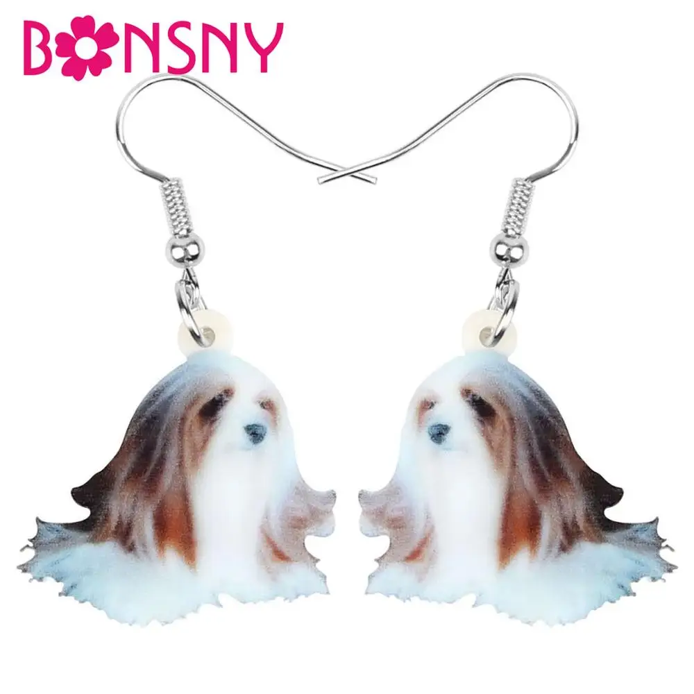 

Bonsny Acrylic Havanese Dog Earrings Drop Dangle Animal Jewelry Decoration Accessory For Women Girl Teen kids Charms Party Gifts