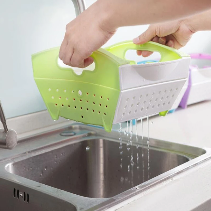 Многоразовые бытовые кухонные портативные складные корзины для мытья фруктов и
