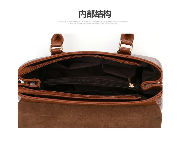 

New women's bag fashion alligator strap messenger bag