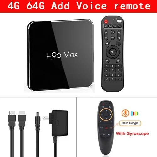 4G 64G Voice Control H96 MAX X2 Android 9,0 Smart tv Box Amlogic S905X2 4 Гб 64 Гб 5G Wifi H.265 4K USB3.0 Google Play Store Youtube медиаплеер - Цвет: 4G 64G Voice Control