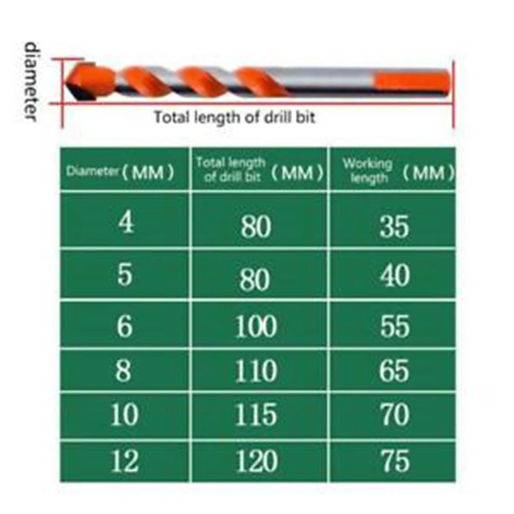 

5/7pcs Drill Bit Multi-functional Triangle Drill Multifunction Triangle Drill Bits Set For Glass Ceramic Tile Marble Wood Hole O