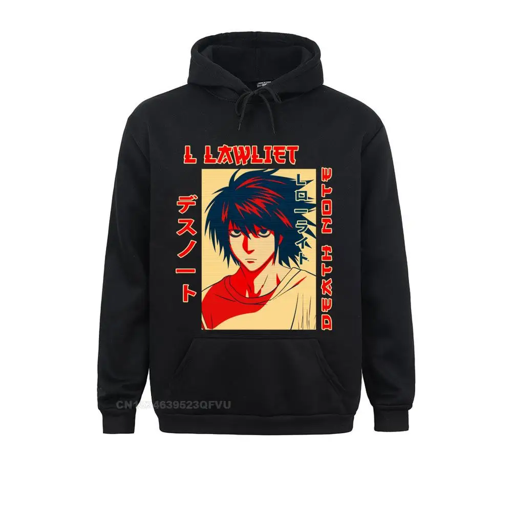 Novelty Anime Death Note Hoodies For Men Father's Dayd Print L Lawliet Pullover Hoodie  Mystery Manga Hoodie Clothes Gift