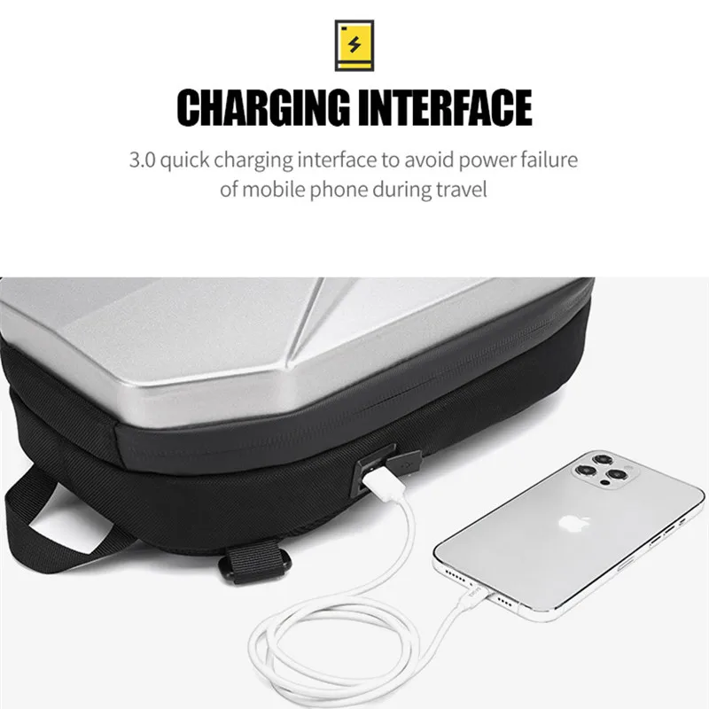 Сумка на плечо OZUKO мужская с USB-зарядкой Модный водонепроницаемый мессенджер в