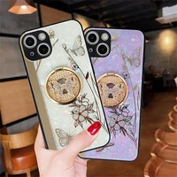 luxury butterfly phone case for iphone 13 pro max ring stand holder shockproof back cover for iphone 13 camera protection cases