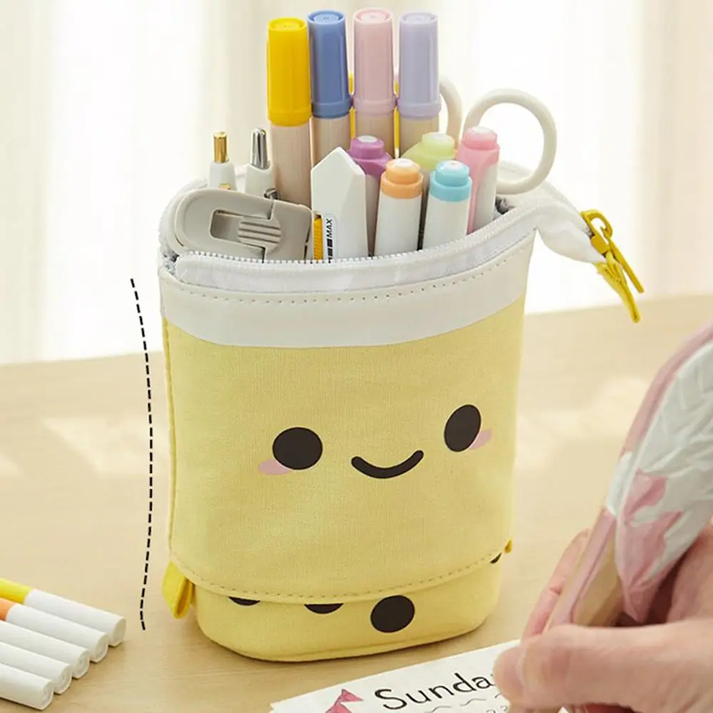 

Cute Large Capacity Stationery School Supplies Makeup Pouch Telescopic Pen Bag Storage Box Pencil Case