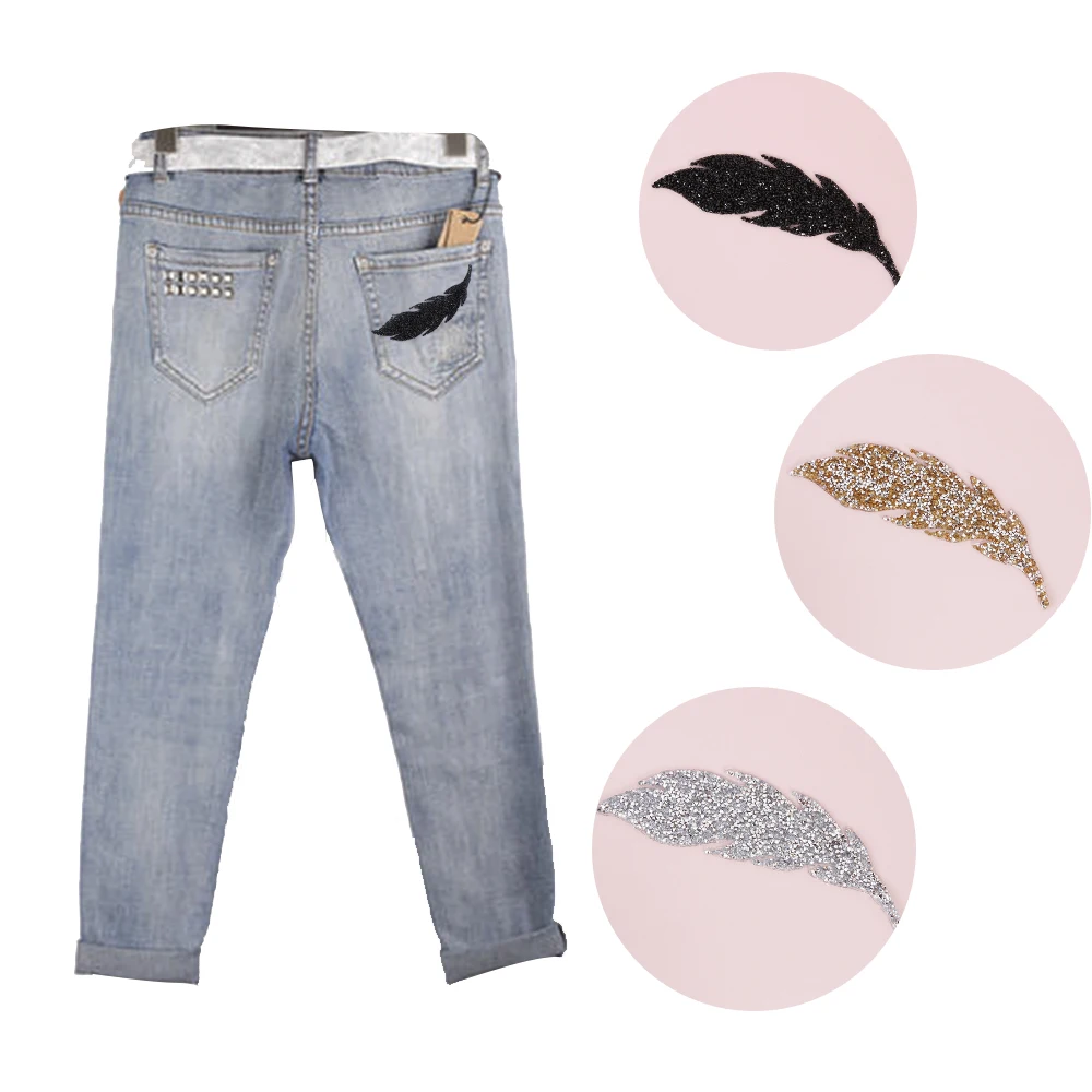 Цветные наклейки AB в виде листьев мотивы термоклейкие для горячей фиксации