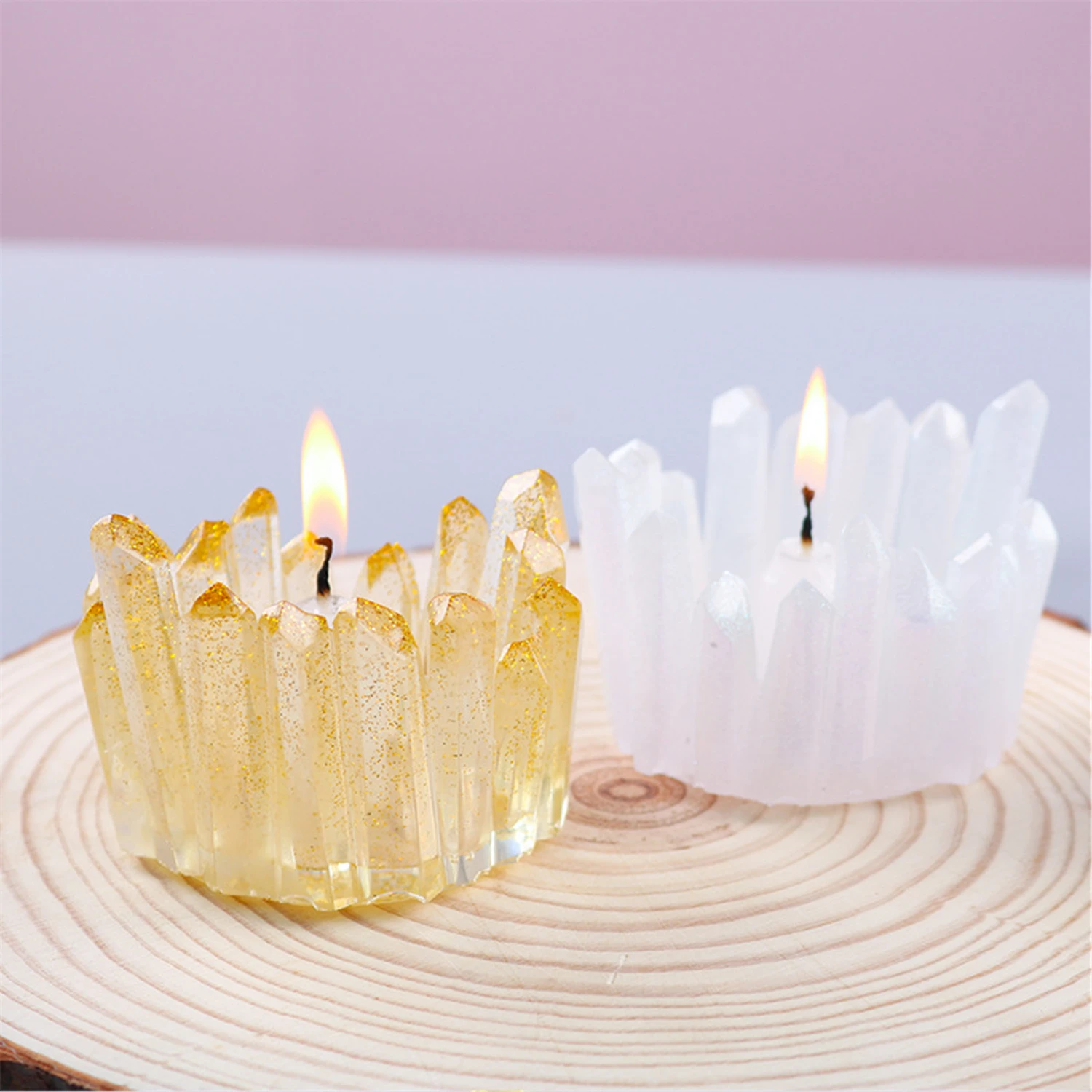 

2pcs/set Silicone Molds Resin Crystal Shape Epoxy Casting Molds For Diy Jewelry Storage Box Home Decoration Dropshipping