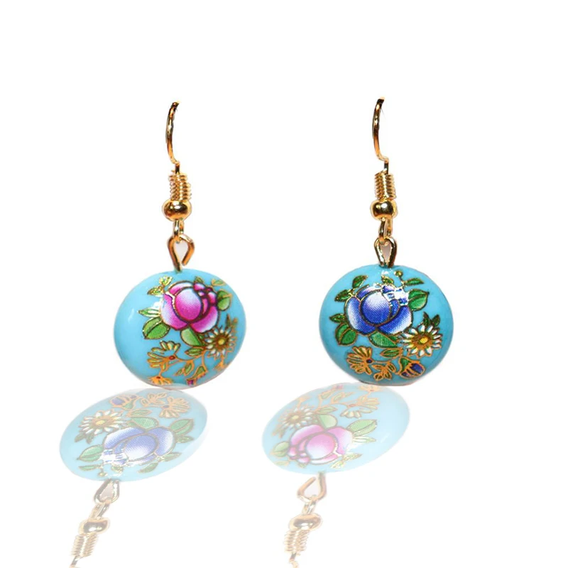 

2PCS/LOT Oblate Earrings Pendant with Pearl from Japanese Colored Drawing Beads Fashion Jewelry for Women Girls 2020
