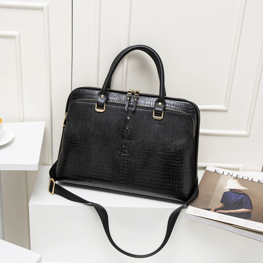 gagacia fashion business womens handbag leather briefcase for woman laptop computer 14 handbags ladies office work commuter bag free global shipping