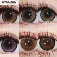 ovolook 2pcspair beautiful lenses 6 tone colored lenses gilt gold powder series contact lenses eye color lens dia14 5mm