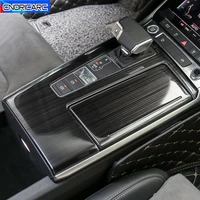 car styling console armrest gear shift decorative frame stickers for audi a6 c8 2019 lhd stainless steel interior accessories