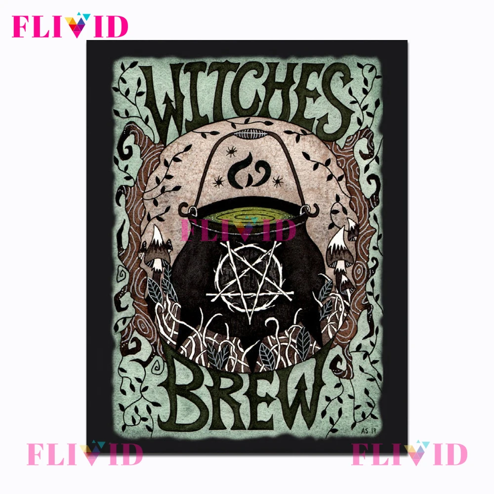 Винтажный постер ведьмы руны волшебник магия в скандинавском стиле настенное