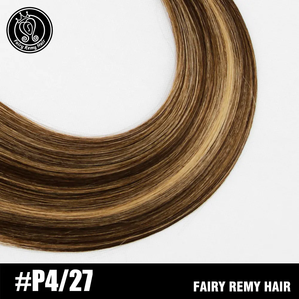 P4-27 Сказочные волосы remy, 100 г/шт., настоящие европейские Прямые Натуральные кудрявые пучки волос, 16 дюймов, платиновый блонд, волосы Remy для наращивания - Цвет: P4-27