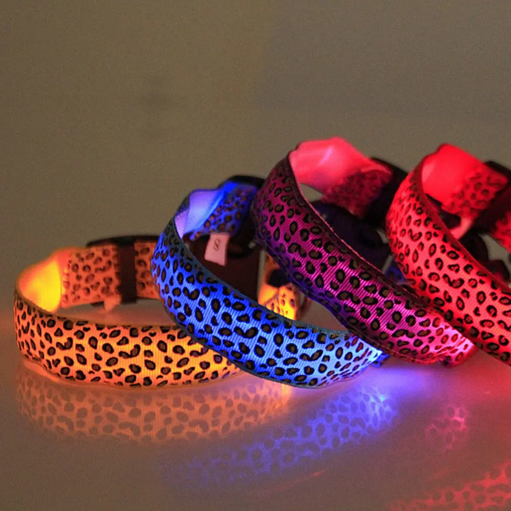 LED glowing Light-emitting Pet Dog collar Fashion Nylon flash luminous collars for Puppy dogs Cats | Дом и сад