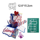 Праздничная металлическая коробка для фотоальбома, высечки для скрапбукинга, форма для изготовления поздравительных открыток, рукоделие, высечка для художественной бумаги