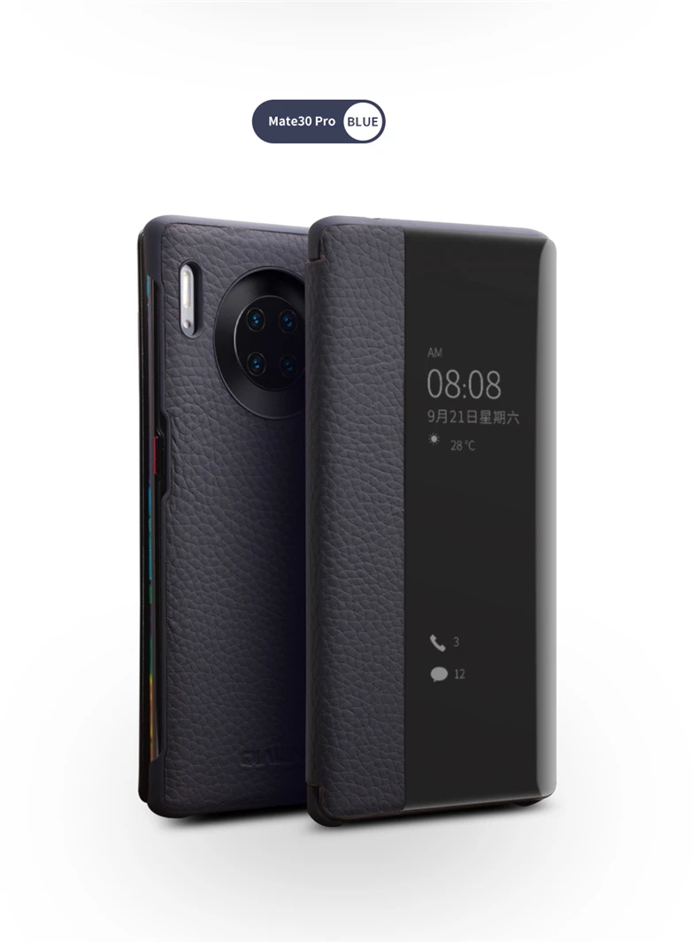 QIALINO Роскошный чехол для телефона из натуральной кожи для huawei P30 Pro Ультра тонкий смарт-чехол для huawei mate 30 Pro