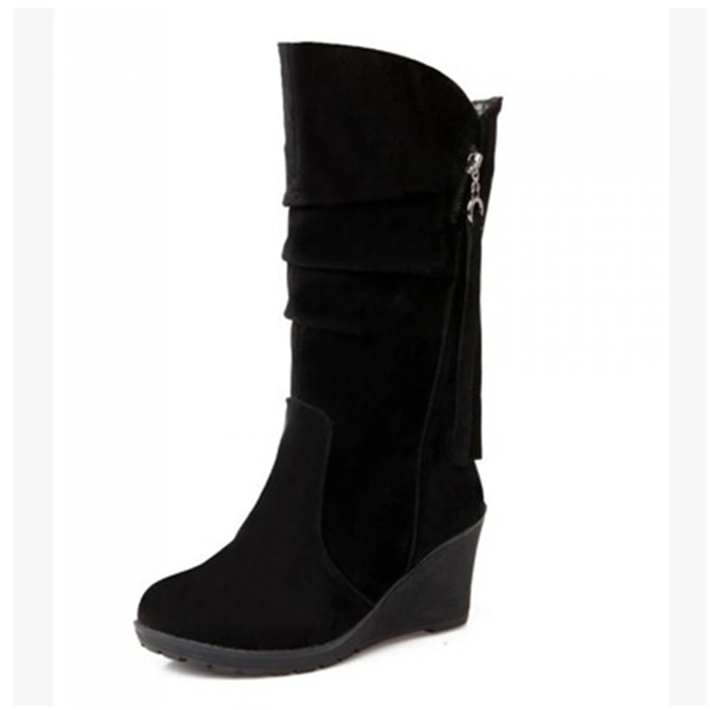 

Snow Boots Women Zapatos Casuales De Mujer White Black Wedges Shoes For Casual Bottes Noires Femme Botas Nieve Negras Botines